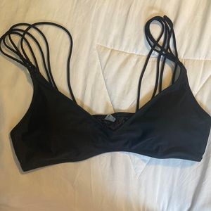 Volcom womens strappy bikini top, black, size L